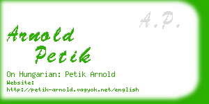 arnold petik business card